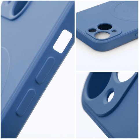 Futerał SILICONE MAG COVER kompatybilny z MagSafe do IPHONE 12 niebieski