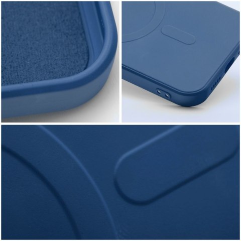 Futerał SILICONE MAG COVER kompatybilny z MagSafe do IPHONE 12 niebieski