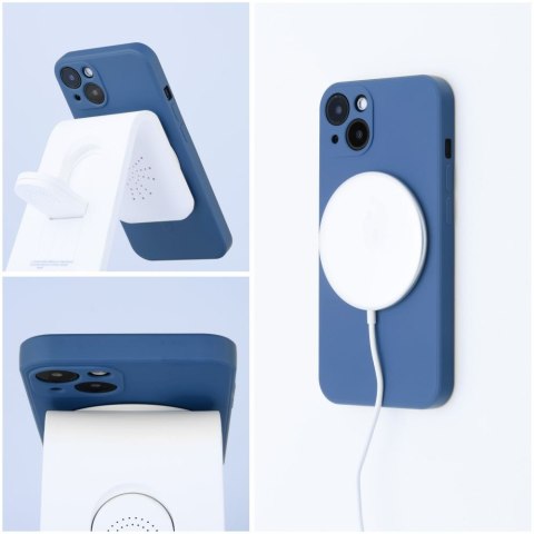 Futerał SILICONE MAG COVER kompatybilny z MagSafe do IPHONE 12 niebieski
