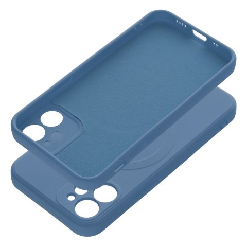 Futerał SILICONE MAG COVER kompatybilny z MagSafe do IPHONE 12 niebieski