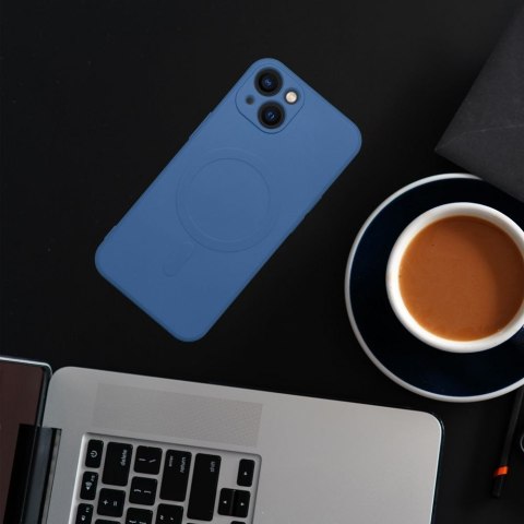 Futerał SILICONE MAG COVER kompatybilny z MagSafe do IPHONE 12 niebieski
