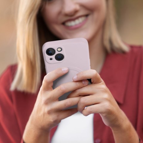 Etui SILICONE MAG COVER kompatybilny z MagSafe do iPhone 13 różowy