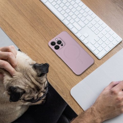 Etui SILICONE MAG COVER kompatybilny z MagSafe do iPhone 13 różowy