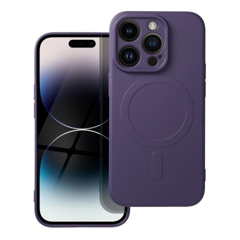 Etui SILICONE MAG COVER kompatybilny z MagSafe do iPhone 14 Pro ciemny fioletowy
