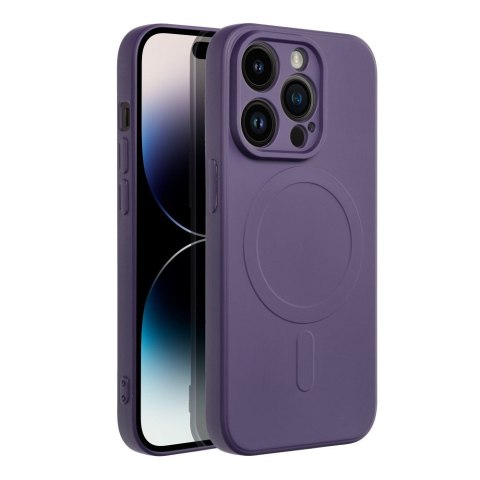 Etui SILICONE MAG COVER kompatybilny z MagSafe do iPhone 14 Pro ciemny fioletowy