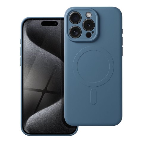 Etui SILICONE MAG COVER kompatybilny z MagSafe do iPhone 15 Pro Max niebieski