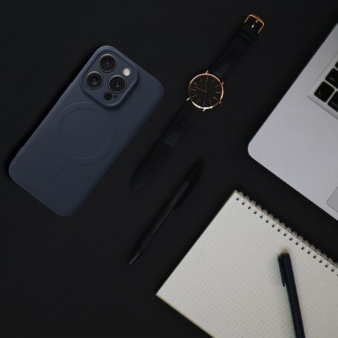 Etui SILICONE MAG COVER kompatybilny z MagSafe do iPhone 15 Pro Max tytanowy niebieski