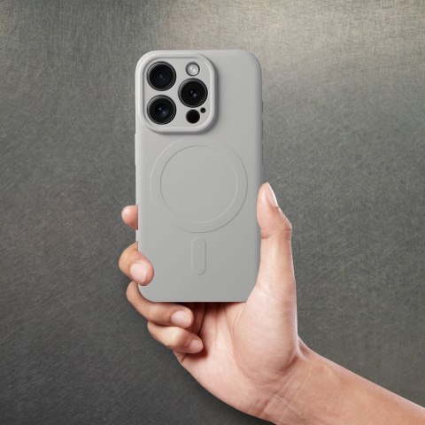 Etui SILICONE MAG COVER kompatybilny z MagSafe do iPhone 15 Pro Max tytanowy