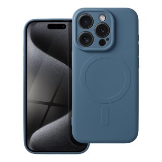 Etui SILICONE MAG COVER kompatybilny z MagSafe do iPhone 15 Pro niebieski