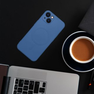 Etui SILICONE MAG COVER kompatybilny z MagSafe do iPhone 15 Pro niebieski