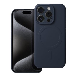 Etui SILICONE MAG COVER kompatybilny z MagSafe do iPhone 15 Pro tytanowy niebieski