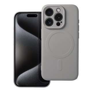 Etui SILICONE MAG COVER kompatybilny z MagSafe do iPhone 15 Pro tytanowy szary