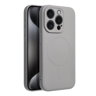 Etui SILICONE MAG COVER kompatybilny z MagSafe do iPhone 15 Pro tytanowy szary