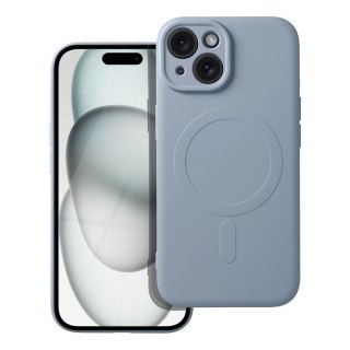 Etui SILICONE MAG COVER kompatybilny z MagSafe do iPhone 15 jasny niebieski