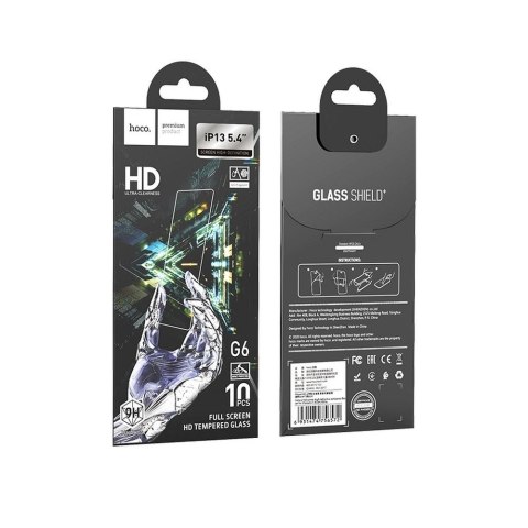 HOCO szkło hartowane INSTANT Full screen HD (SET 10in1) - MULTIPACK do Iphone 13 MINI ( 5,4" ) G6
