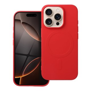 Etui SILICONE MAG COVER (big hole) kompatybilny z MagSafe do iPhone 16 Pro czerwony