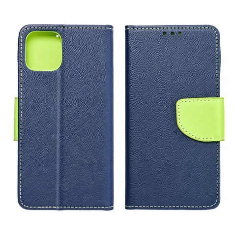 Etui FANCY Book do iPhone 15 Pro Max granatowo limonkowy