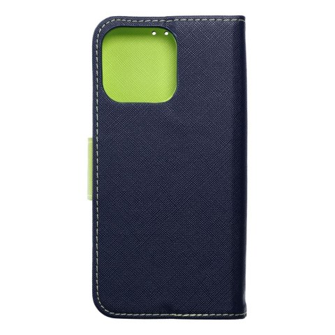 Etui FANCY Book do iPhone 15 Pro Max granatowo limonkowy