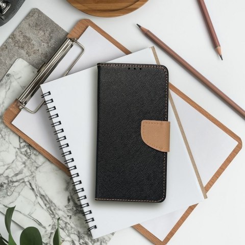 Etui FANCY Book do iPhone 15 czarno złoty
