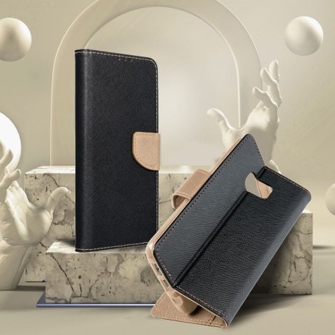 Etui FANCY Book do iPhone 15 czarno złoty