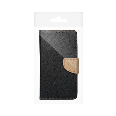 Etui FANCY Book do iPhone 15 czarno złoty