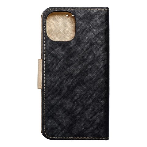 Etui FANCY Book do iPhone 15 czarno złoty