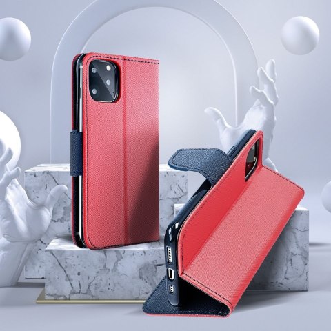 Etui FANCY Book do iPhone 15 czerwono granatowy
