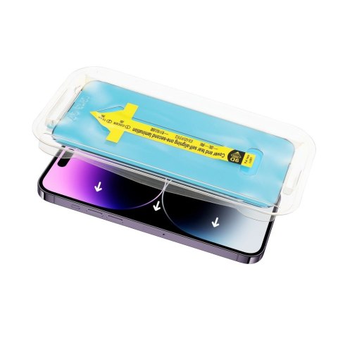 5D Full Glue Tempered Glass - do iPhone 14 Pro czarny + aplikator