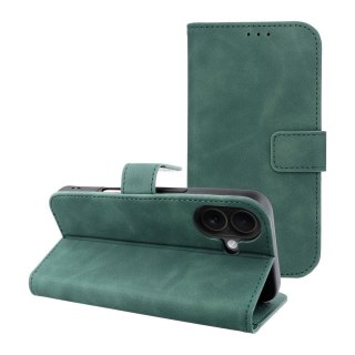 Etui TENDER Book do iPhone 16 zielony