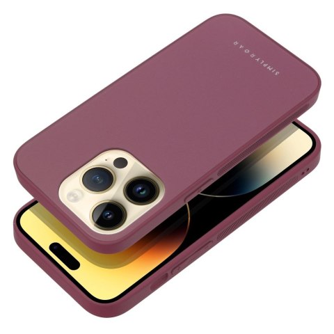 ROAR Etui MATTE GLASS do iPhone 14 bordowy