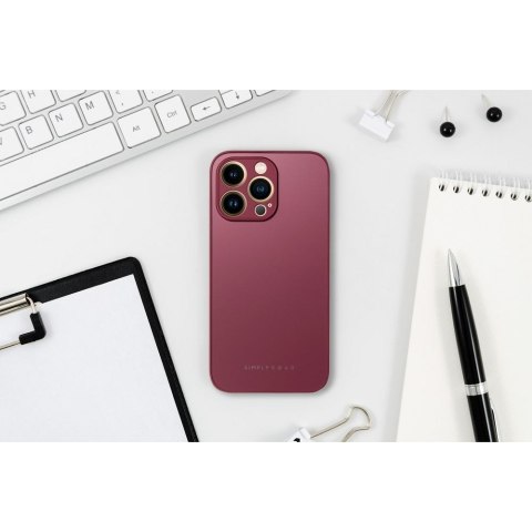 ROAR Etui MATTE GLASS do iPhone 14 bordowy
