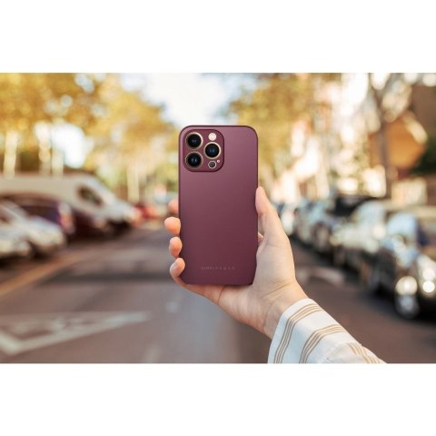 ROAR Etui MATTE GLASS do iPhone 14 bordowy