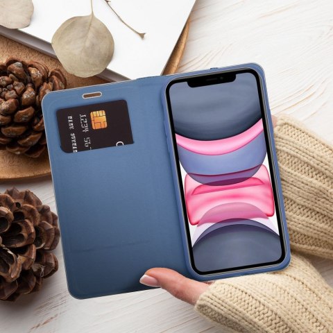 Etui LUNA Book Carbon do iPhone 11 niebieski