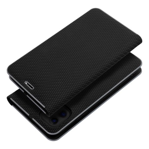 Etui LUNA Book Carbon do iPhone XR czarny