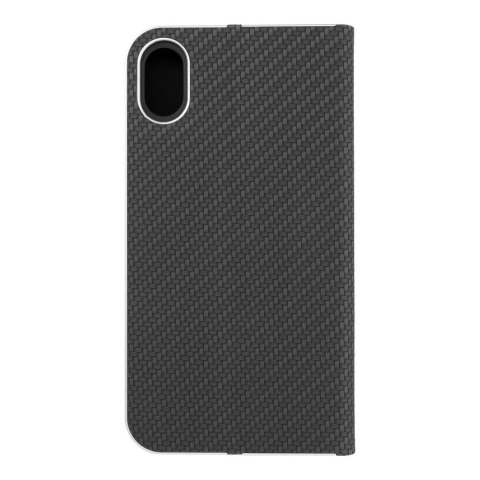 Etui LUNA Book Carbon do iPhone XR czarny