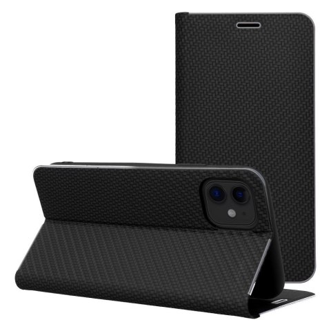 Etui LUNA Book Carbon do iPhone XR czarny