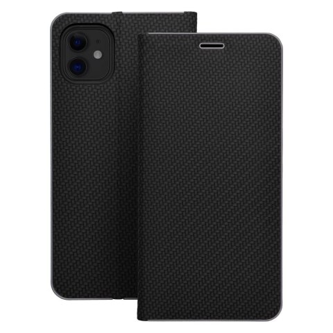 Etui LUNA Book Carbon do iPhone XR czarny