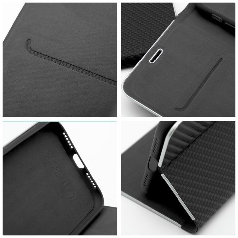 Etui LUNA Book Carbon do iPhone XR czarny