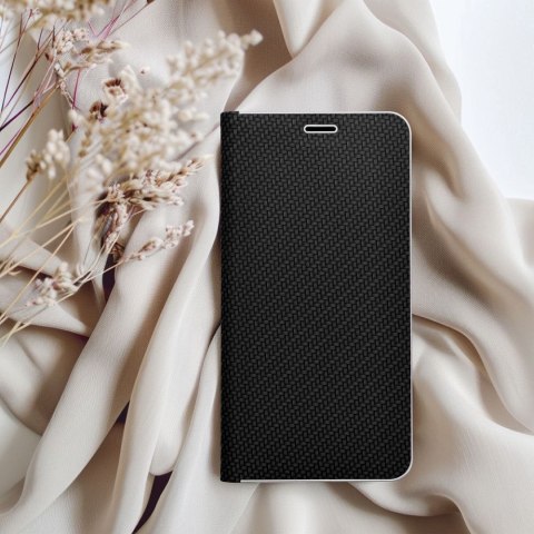 Etui LUNA Book Carbon do iPhone XR czarny