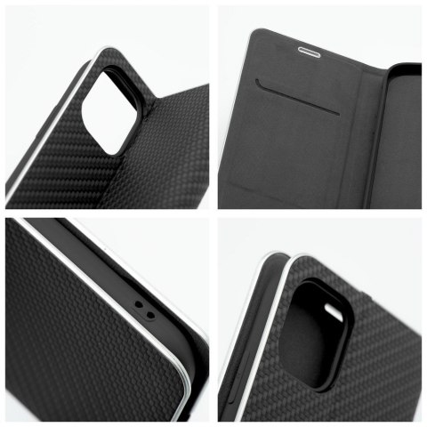 Etui LUNA Book Carbon do iPhone XR czarny