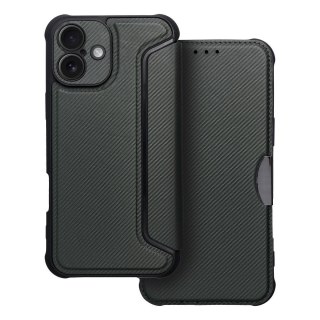 Etui RAZOR Book do iPhone 16 ciemnozielony