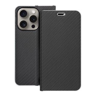 Etui LUNA Book Carbon do iPhone 15 Pro czarny