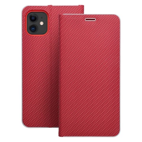Etui LUNA Book Carbon do iPhone 11 czerwony