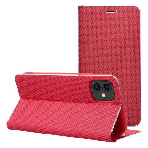 Etui LUNA Book Carbon do iPhone 11 czerwony