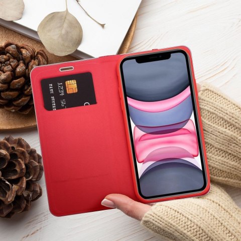 Etui LUNA Book Carbon do iPhone 11 czerwony