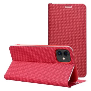 Etui LUNA Book Carbon do iPhone 16 Pro czerwony