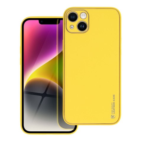 Etui LEATHER CASE skórzany do iPhone 14 Plus żółty