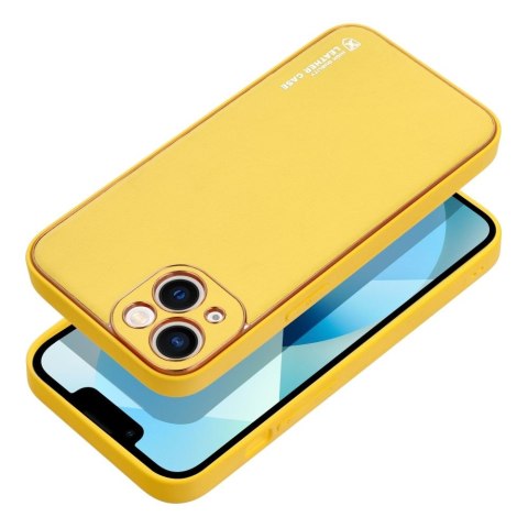 Etui LEATHER CASE skórzany do iPhone 14 Plus żółty