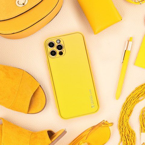 Etui LEATHER CASE skórzany do iPhone 14 Pro żółty