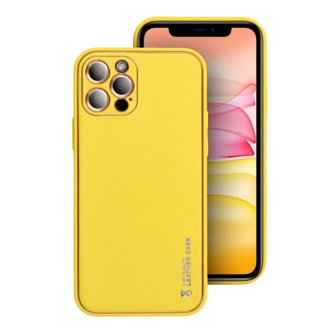 Etui LEATHER CASE skórzany do iPhone 15 Pro Max żółty